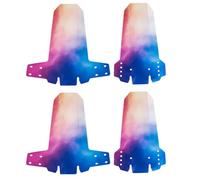 Violiica Lot de 2 paires de garde-boue pliables pour fourche avant et arrière pour VTT DH Downhill et tout-terrain, matériau PP, déflecteur réglable, noir, gris, bleu, fleur