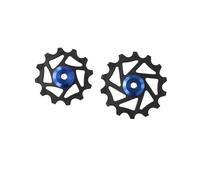 Violiica Lot de 2 poulies de dérailleur arrière à roulement en céramique 12T + 14T pour roue jockey pour axes Sram pour chaînes 9/10/11 vitesses Noir/rouge/bleu/or/vert