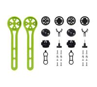 Violiica Lot de 2 supports en nylon pour ordinateur de vélo Garmin, CatEye et Bryton, support d'extension de guidon avec adaptateur GoPro, noir