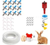 Violiica Lot de 24 abreuvoirs pour lapin avec buse à double ressort, système d'abreuvement automatique pour cages d'animaux domestiques, approvisionnement en eau douce sanitaire, plastique, bleu