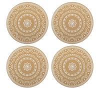 Violiica Lot de 4 sets de table ronds résistants à la chaleur en PVC PET de 38 cm avec design élégant pour tables à manger et cafés