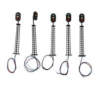 Violiica Lot de 5 lampes de signalisation de train miniature avec 23 lumières piétons pour mise en page et décoration à l'échelle HO (trois lumières)