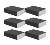 Violiica Lot de 6 blocs d'éponges de ponçage, grain 120/150/180/240/400/600/1000, double face, résistant à l'usure, pour bois, peinture, métal, plastique et cloison sèche, lavable et réutilisable
