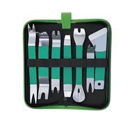 Violiica Lot de 7 outils de levier automobile en acier inoxydable, tête coudée à 30 degrés pour retirer le panneau de portière de voiture, le tableau de bord et le système audio, vert