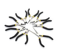 Violiica Lot de 8 mini pinces pour le travail du métal et l'artisanat - Outils à main en acier au chrome vanadium de 11,4 cm avec bec aiguille, diagonale, bec rond et coupe-fil