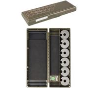 Violiica Mangeoire pour pêche à la carpe avec 6 bobines de disque, support en matériau EVA, aimant et bande d'étanchéité, rangement portable pour la pêche à la carpe, à la truite et en mer, vert