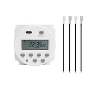 Violiica Minuteur numérique programmable 12 V DC 16 A écran LCD avec couvercle étanche et connecteur de fil pour lampes, chauffe-eau, équipements agricoles, 60 x 60 x 30 mm