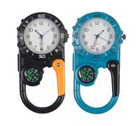 Violiica Montre de Poche Mousqueton Aiguilles Lumineuses et Compas Escalade Camping Randonnée Noir