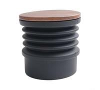 Violiica Moulin à café à dose unique, trémie en silicone avec couvercle en bois, 7,6 x 7 x 7 cm, noir, compatible avec la plupart des moulins (couvercle en bois)