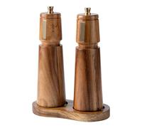 Violiica Moulin à épices manuel en bois avec mouture réglable et plateau pour sel et poivre