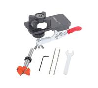 Violiica Ouvre-trou de charnière de 35 mm et localisateur de guide de perçage pour portes d'armoire, alliage d'aluminium avec profondeur réglable et pince rapide, pour la plupart des charnières