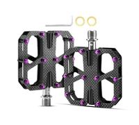 Violiica Pédale de vélo T700 en fibre de carbone, 3 roulements, légère, antidérapante, pour VTT et vélo de route, noir
