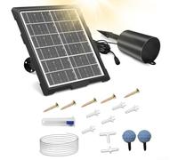 Violiica Pompe à oxygène à énergie solaire avec minuterie pour étangs, jardin, aquatiques, aérateur d'aquarium, 3 réglages de vitesse, moteur silencieux, oxygénateur d'eau en plein air, mousseur