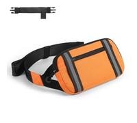 Violiica Sac banane de cyclisme imperméable avec bandes réfléchissantes, sangle réglable de 90 cm, convient pour téléphone et bouteille d'eau pour sports de plein air, 20 x 12 cm, noir