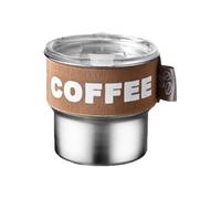 Violiica Tasse à café en acier inoxydable 304 avec couvercle anti-déversement 400 ml Tasse de voyage pour voiture, bureau et extérieur