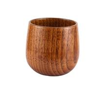 Violiica Tasse à thé en bois massif sculpté à la main avec design anti-brûlure et capacité généreuse, parfum bois naturel pour café et thé, 130/170/240 ml