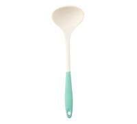 Violiica Ustensiles de cuisine en silicone avec spatule résistante à la chaleur et cuillère à soupe, design anti-adhésif pour tous les ustensiles de cuisine, blanc et vert