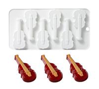 Violin Candy Mold - Moule d'instruments de musique, moule à chocolat guitare | Molma Résine Fondant Silicone Violon Violon 6 cavités, pendentif savon bricolage pour décoration