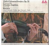 Violin Concerto In D / Three Etudes-Caprices / Navarra - Tchaikovsky*, Wieniawski*, Sarasate*, David And Igor Oistrakh* LP