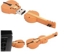 Violin Shaped USB Flash Drive External Data Storage Accessories for Laptop, Personal Computer(64GB)