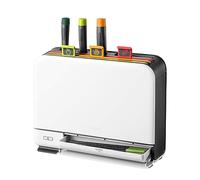 VIOLK Ensemble de Planche à découper et de Couteaux intelligents avec Support, Support de séchage, Planche à découper, Lot de 3 Cartes à découper à Code Couleur, 4 Couteaux, Support de séchage