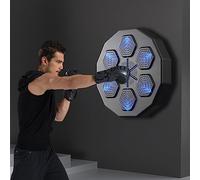 VIOLK Machine de Boxe Musicale électronique avec 6 lumières et Connexion Bluetooth, Machine d'entraînement de Cible Murale, testeur de Force de poinçon