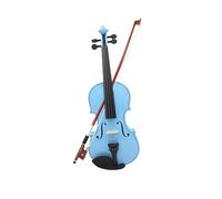 Violon 4/4 vintage en épicéa mat en bois massif pour adulte avec accessoires pour débutant (bleu clair)