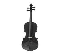 Violon acoustique noir 1/8 en bois massif avec boîte, accessoires pour instruments de musique
