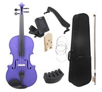Violon Adulte Ensemble De Violon Acoustique En Bois Massif | Instrument à cordes de taille 4/4 pour débutants(Purple set)