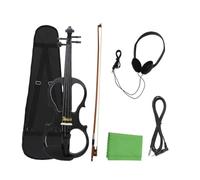 Violon Adulte Ensemble De Violon Électrique 4/4 Dessus En Érable | Ensemble de pratique professionnelle, comprenant un étui et des accessoires(Black)