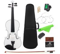 Violon blanc 4/4 adapté aux étudiants débutants, avec étui/arc/cordes/accordeur/muet/ponts de violon, accessoires ensembles de violon 4-4 violin set