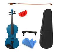 Violon Bleu 4/4 3/4 1/2 1/4 1/8 pour Les Étudiants Débutants W/Case Bow Épaule Repose Sourdines Kit Violons (Color : Size 1 2)