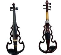 Violon Débutant Violon Électrique 5 Cordes 4/4 En Bois Massif Marron Entièrement Fait Main