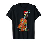 Violon Éclairage de Noël Père Noël Violon Noël T-Shirt