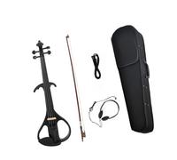 Violon Électrique En Bois Massif Et Métal Noir Taille Standard Avec Archet Et Chevalet Ensemble Pour Débutants Adapté Aux Adultes