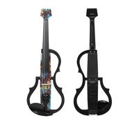 Violon Électrique Silencieux 4/4 Instrument De Musique Professionnel Avec Repose Épaule Et Casque Audio(10 Set 8)