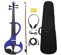 Violon électronique 4/4 en bois pleine taille pour débutants avec étui de violon, archets pour débutants