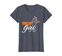 Violon Fille Joueur Chat Musicien Violon Instrument Orchestre T-Shirt