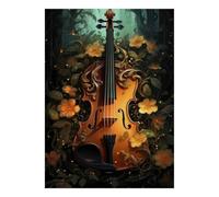 Violon Fleur Forêt 1000pcs Mini Puzzle pour Adultes Difficile | 38x26cm Carton Décor Salon Structure Durable Cadeau Anniversaire Relaxation