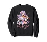Violon Girl Magical Anime Aquarelle Instrument de musique Sweatshirt