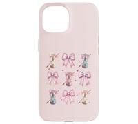 Violon Instrument Violoniste Fille Coquette Arc Rose Maman Coque pour iPhone 15