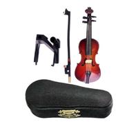 Violon jouable - Décoration de bureau 12 x 4,1 cm, modèle d'instrument miniature en bois, ornement sonore avec cordes métalliques, accessoire présentoir de collection de table de 110