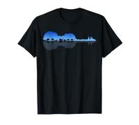 Violon Lake Shadow Love Reflection Silhouette Violoniste T-Shirt