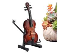 Violon Miniature en Bois avec Support, Instrument de Musique Violon Miniature avec Support, Accessoire de Collection Décoratif en Bois pour Bureau et Chambre