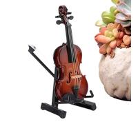 Violon miniature - Mini figurine de violon, présentoir pour modèle en bois, décoration de la maison artisanale, accessoire de salle de musique, ornement pour studio chambre à lettos idéal