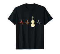 Violon Vintage Heartbeat Fiddler Viola T-Shirt Graphique avec Valeur