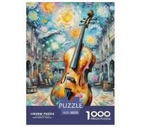 Violoncelle 1000 Pieces Instrument de Musique Puzzle pour Adulte Jeu Éduchatif Défi De l'art De La DécoRation Moderne Adultes Enfants 38x26cm/1000pcs