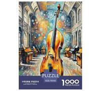 Violoncelle 1000 Pièces Puzzle pour Adultes Jeu Stimulant Divertissement Apaisant Entraîner La Mémoire du Cerveau pour Toute La Famille, Cadeaux pour Femmes, Cadeaux pour Hommes 70x50cm/1000pcs