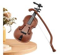 Violoncelle Miniature - Petit Modèle Bois avec Support Archеt | Instrument Mini, Décor Mobilier Artisanal pour Maison de Poupéê et Jardin Féérique