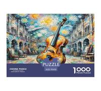 Violoncelle Puzzles 1000 Pieces Cadeau Unique Jeu Éducatif Défi Jouet À De Qualité Supérieure Peinture Art pour Adultes Et Enfants 70x50cm/1000pcs